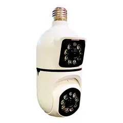 GENERICO - Camara Doble Ampolleta Wifi Seguridad Panoramica 360 V380 Color Blanco