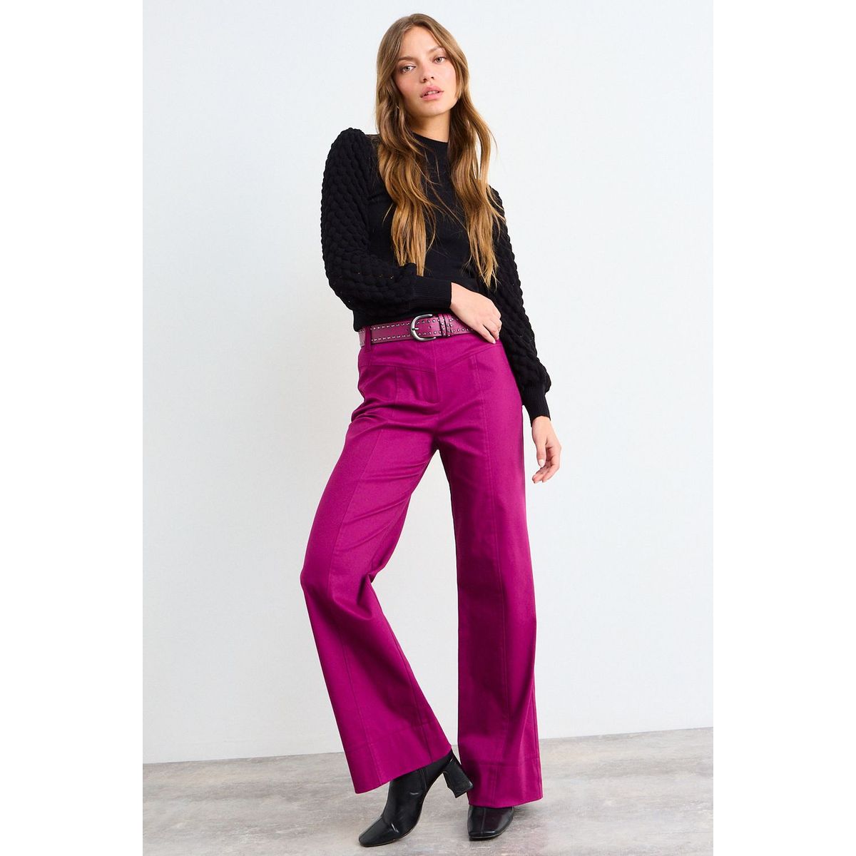 IO - Pantalon Liso Mujer Fucsia Io