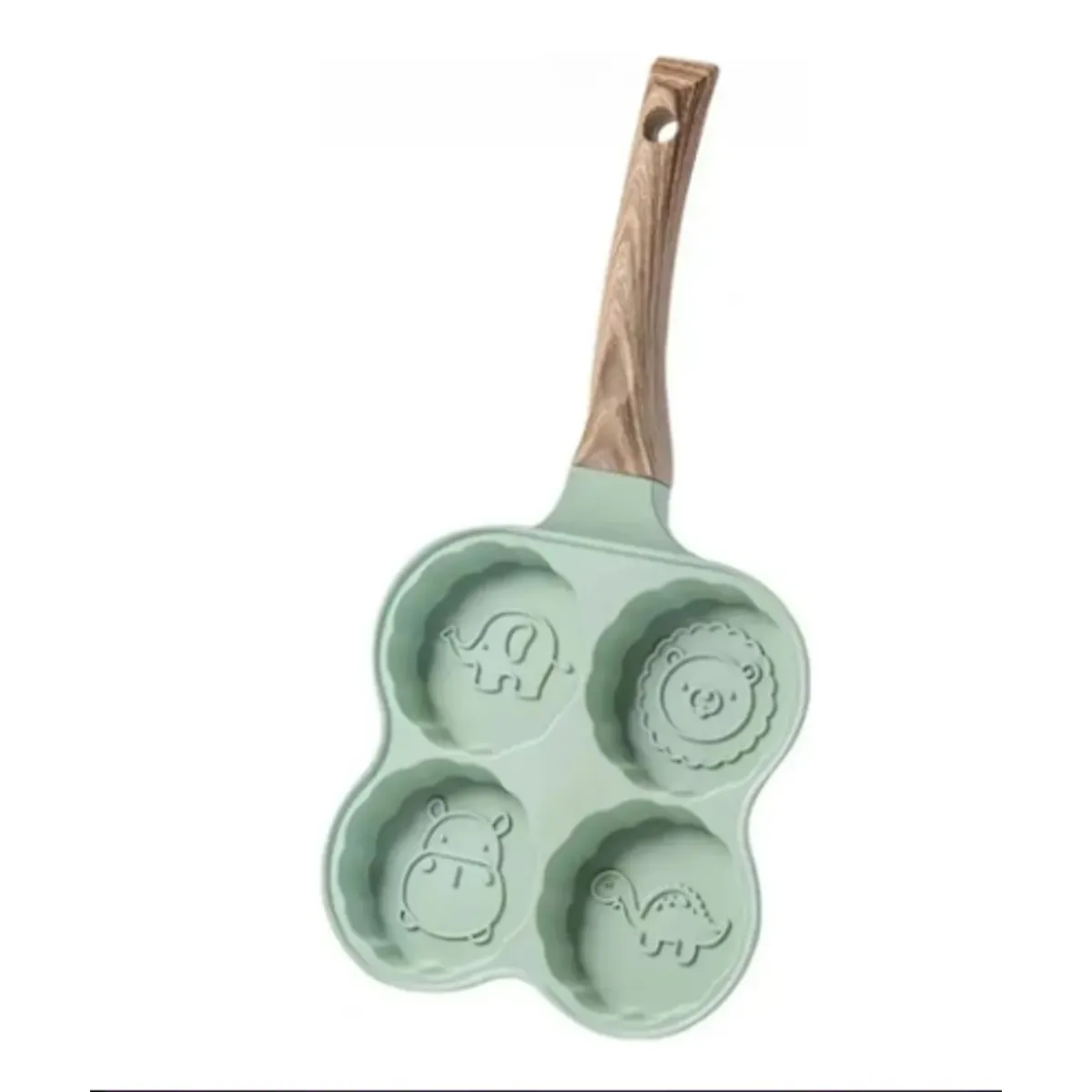 GENERICO - Sartén Para Mini Panqueques Y Huevos 4 Porciones Animalitos Verde Claro