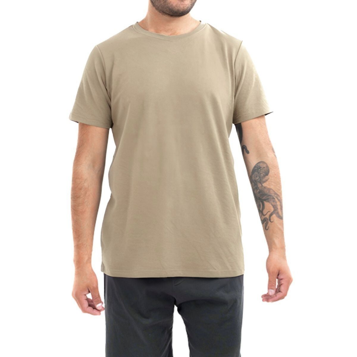 LIKE SHOP - Polera Hombre Manga Corta Lisa Algodón Deportiva Elasticada 6609