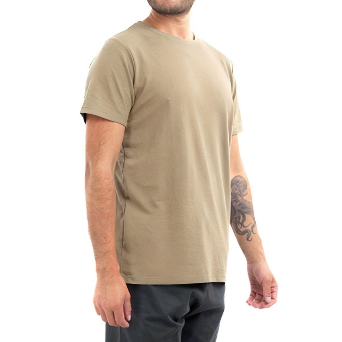 LIKE SHOP - Polera Hombre Manga Corta Lisa Algodón Deportiva Elasticada 6609