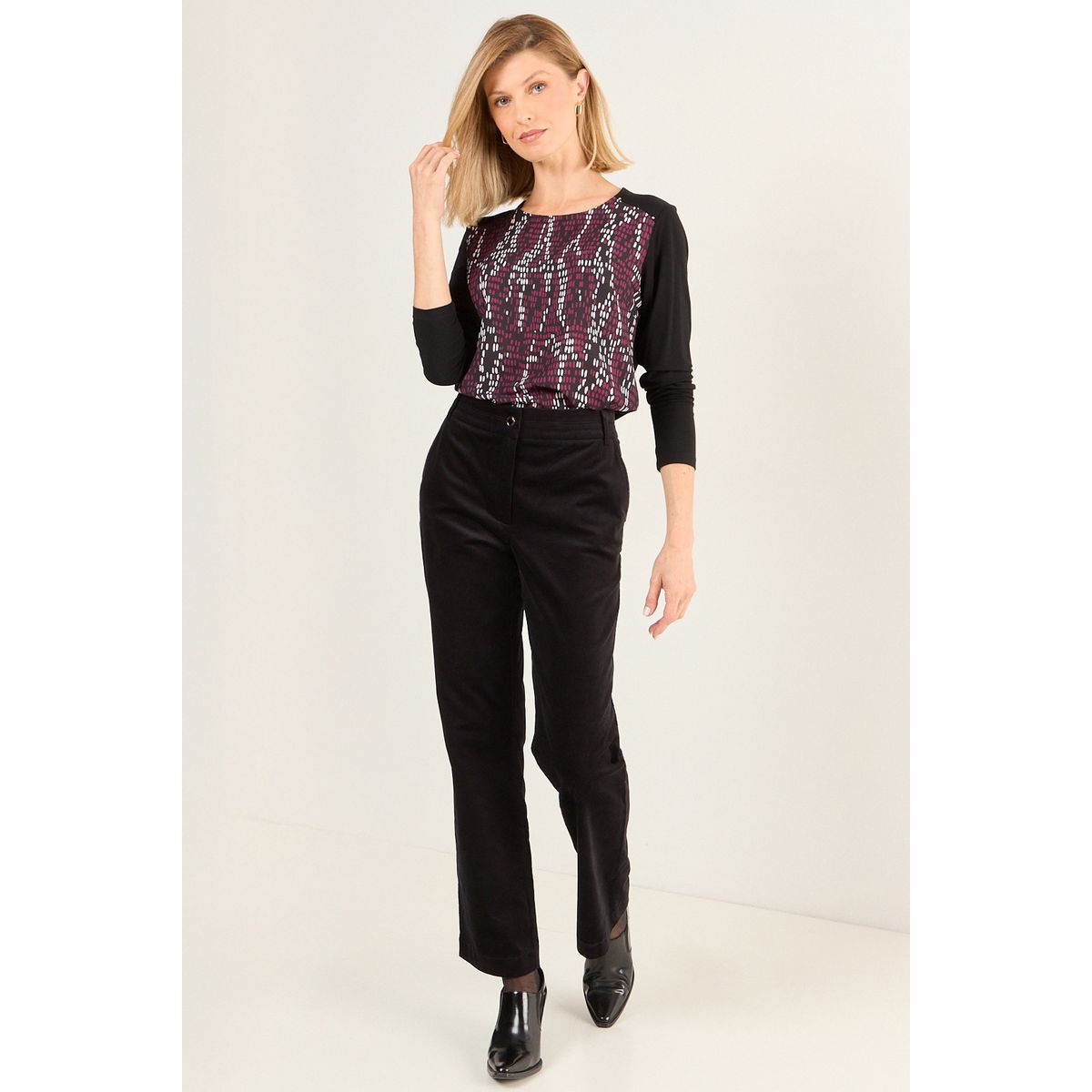 MA GRIFFE - Pantalon Corte Pretina Mujer Negro Magriffe