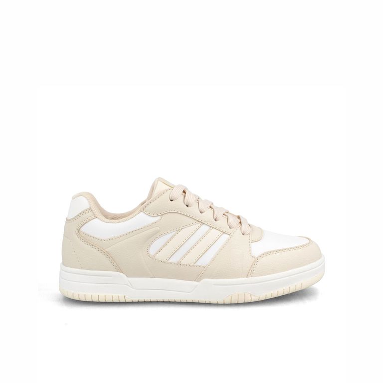 Zapatilla Mujer Hem Beige - Blanco