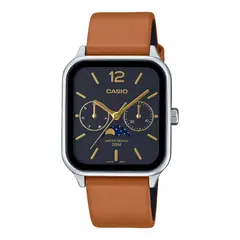 CASIO - Reloj Análogo MTP-M305L-1AV Moonphase Correa de Cuero
