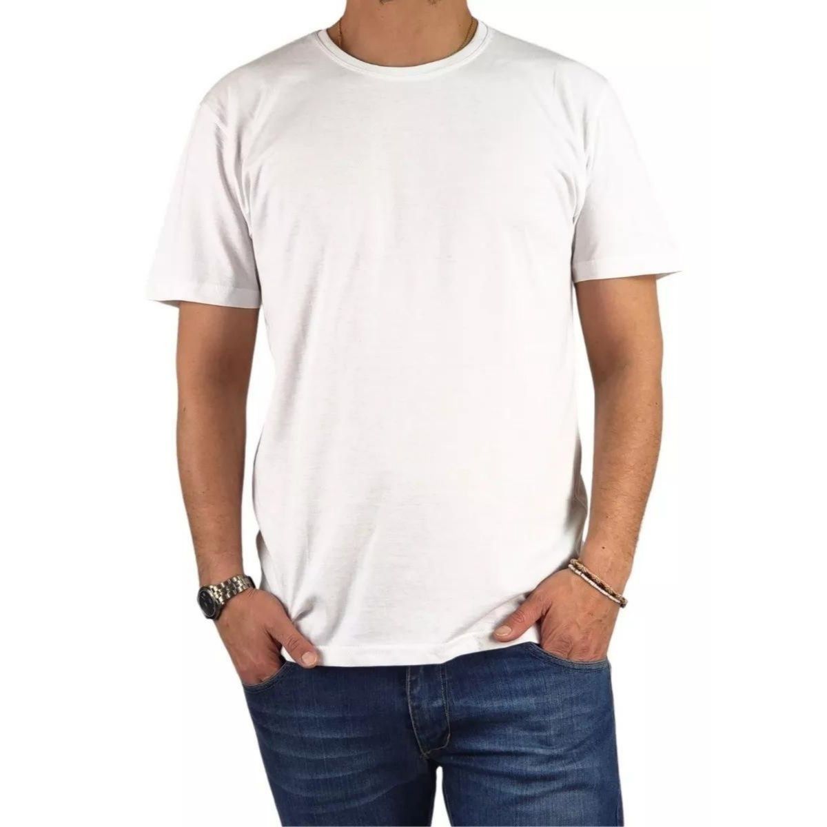 LIKE SHOP - Polera Hombre Manga Corta Lisa Algodón Deportiva Elasticada 6609
