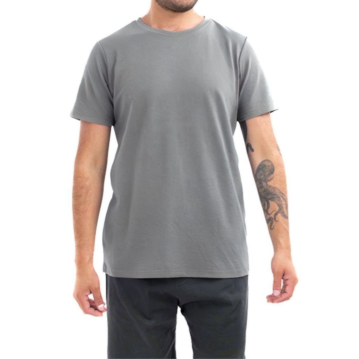 LIKE SHOP - Polera Hombre Manga Corta Lisa Algodón Deportiva Elasticada 6609