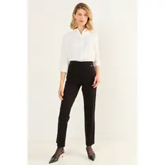 MA GRIFFE - Calza Recta Mujer Negro Magriffe