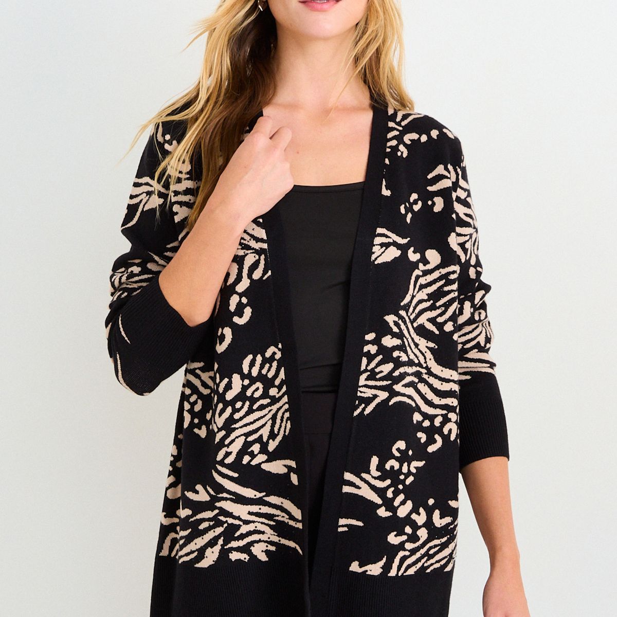 ASH - Cardigan Fantasia Largo Mujer Negro Ash