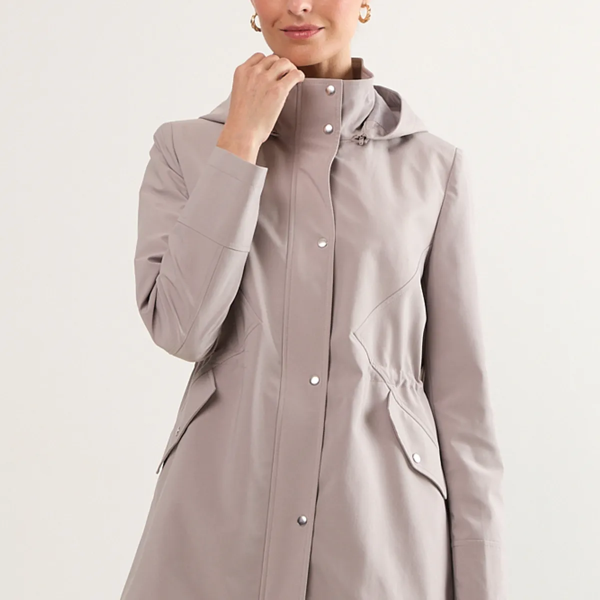 MA GRIFFE - Trench Liso Mujer Gris Magriffe