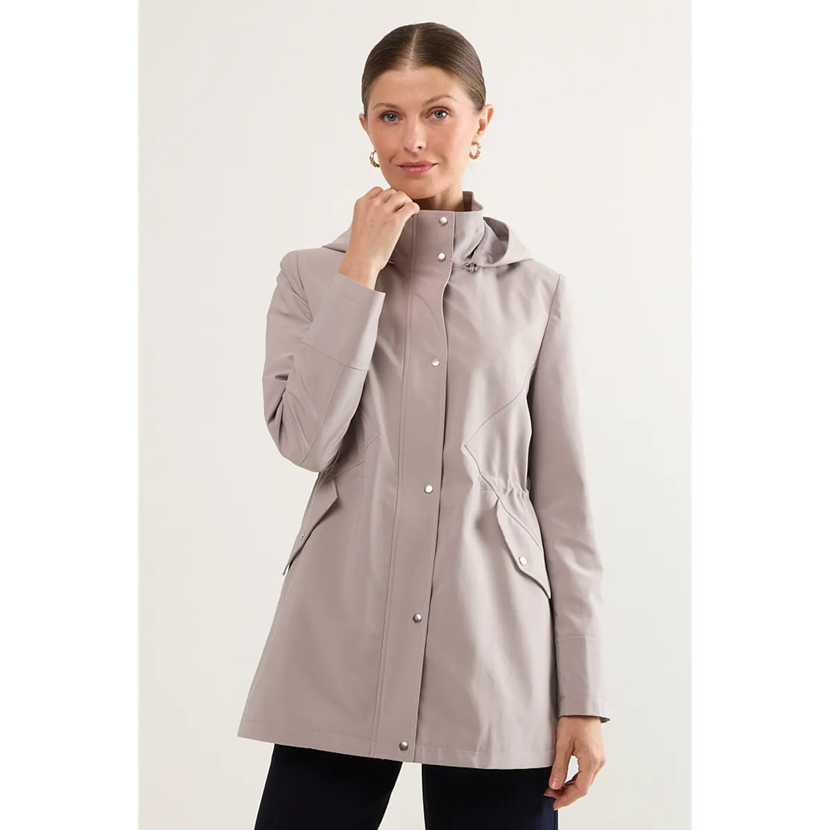 MA GRIFFE - Trench Liso Mujer Gris Magriffe