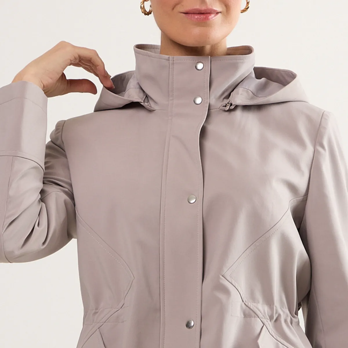 MA GRIFFE - Trench Liso Mujer Gris Magriffe