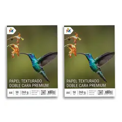 MALIK - Pack 2 Papel Foto Lino 260g - 100 Hojas Brillo Artístico