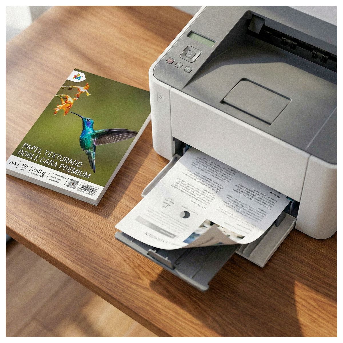 MALIK - Papel Lino Brillante A4 260g - 250 Hojas Textura Doble