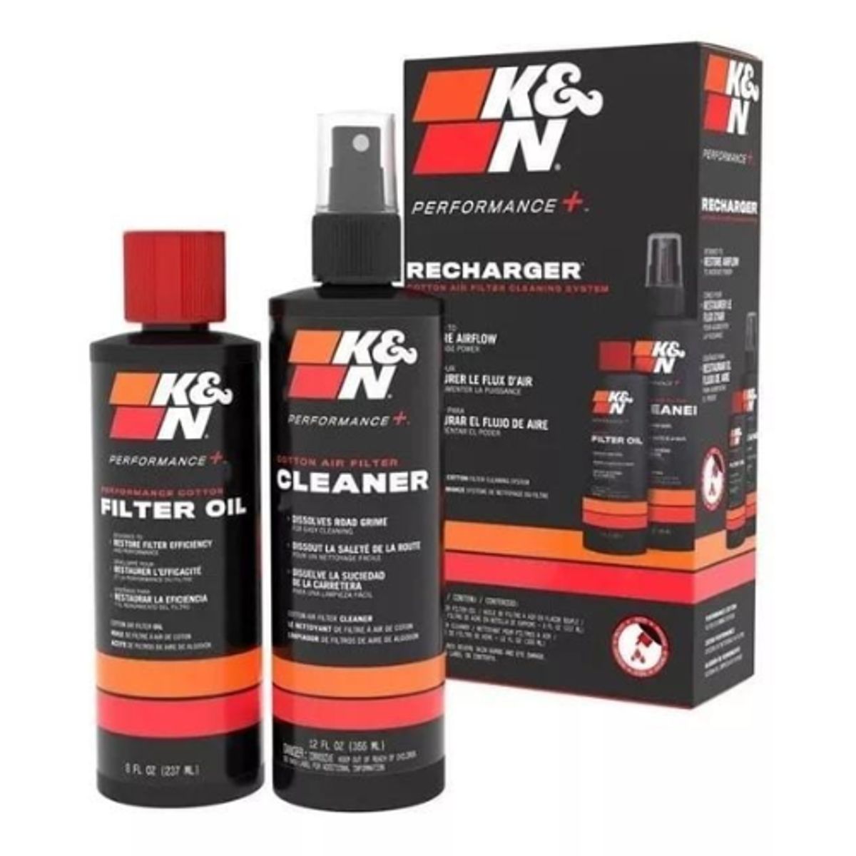 MANN FILTER - K&N Kit Limpieza Filtro Aire Aerosol Rojo