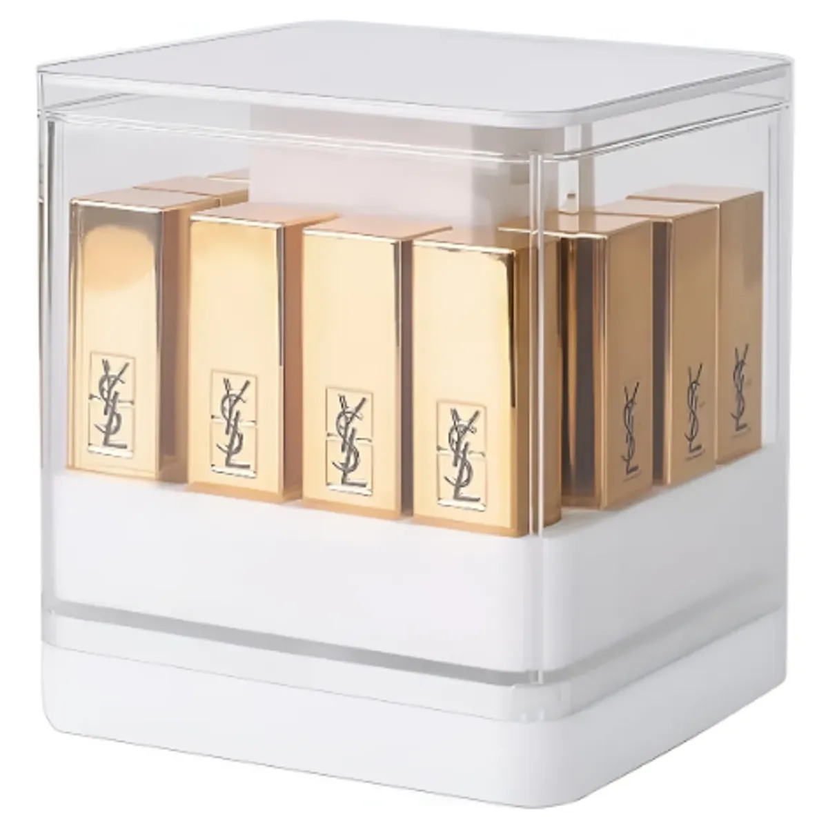 GENERICO - Caja De Almacenamiento Para Lápiz Labial Con Tapa Levantable Blanco