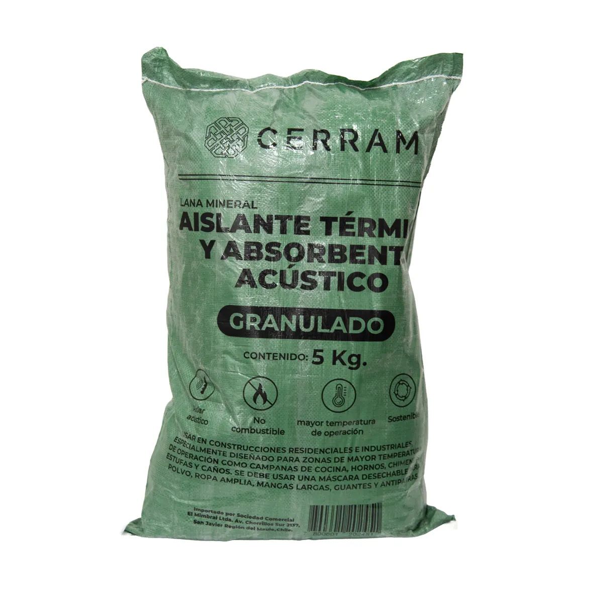 GENERICO - Lana mineral granulada climatización 5kg aislantes Cerram.