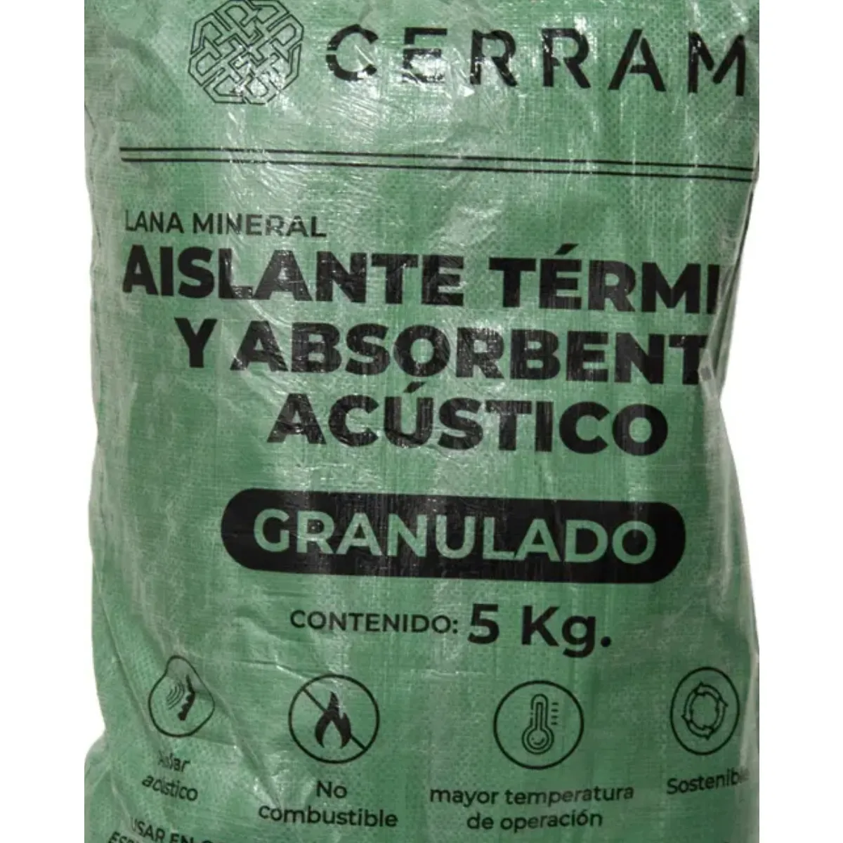 GENERICO - Lana mineral granulada climatización 5kg aislantes Cerram.