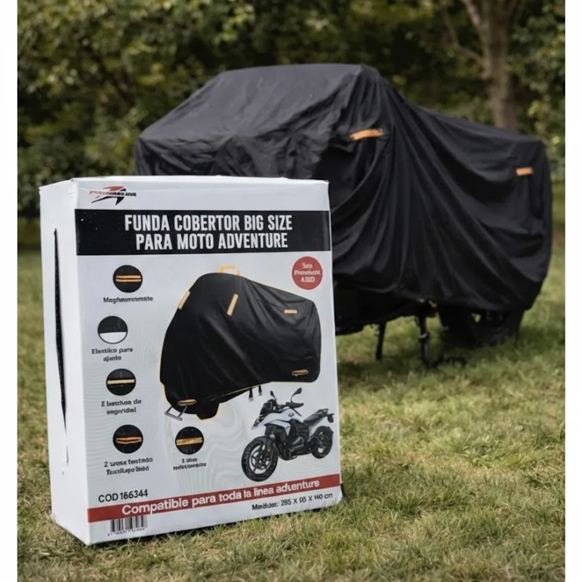 GENERICO - Funda P Moto Probiker P Adventure Con Ojales Tela 420d Negro