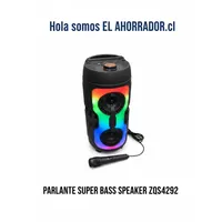 Parlante Karaoke Bluetooth ZQS4292 Doble Woofer 4, Luces LED Full RGB y Micrófono Incluido
