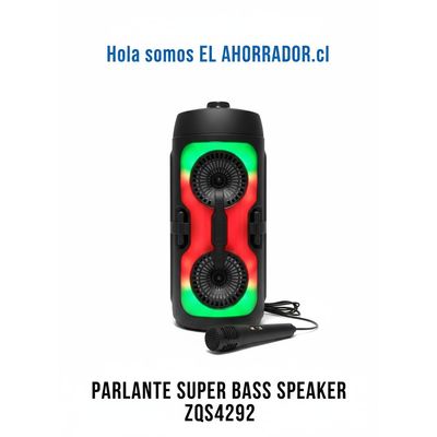 Imagen 2 del producto Parlante Karaoke Bluetooth ZQS4292 Doble Woofer 4, Luces LED Full RGB y Micrófono Incluido