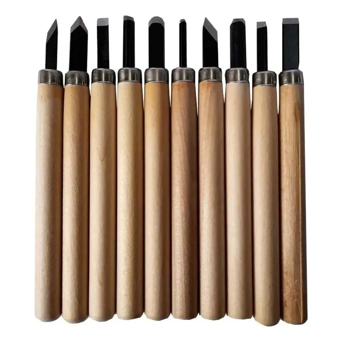 KAMASA - Set / Juego 10 Gubias De Carpintería Mango Madera Kamasa.