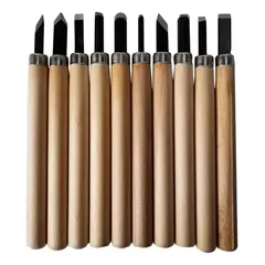 KAMASA - Set / Juego 10 Gubias De Carpintería Mango Madera Kamasa.