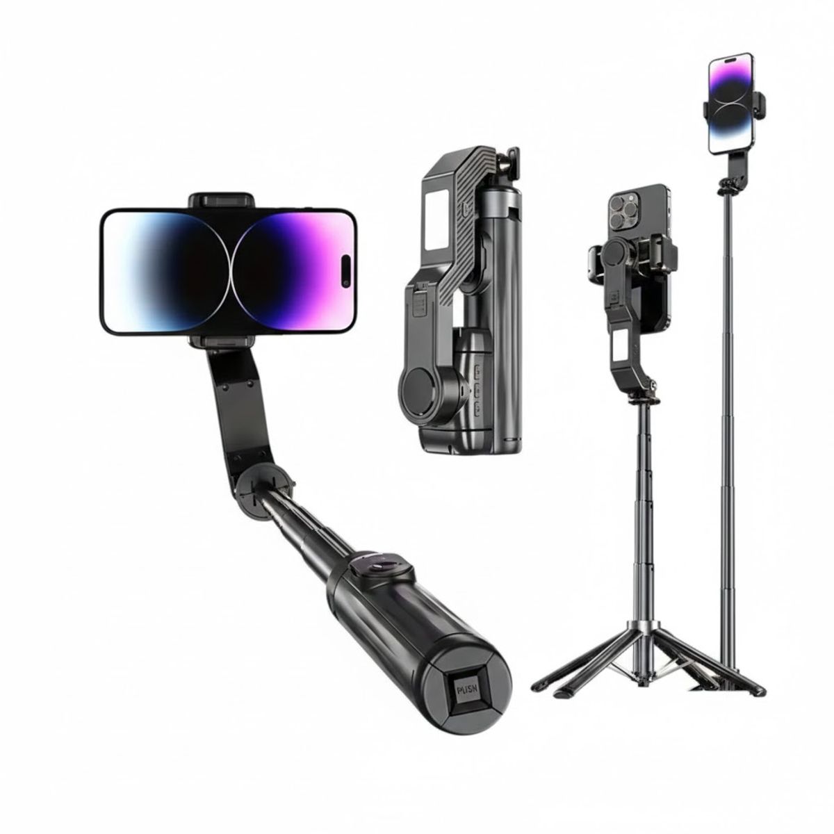 GENERICO - Estabilizador Monopod Automatico 1 Metro Aluminio C/ Tripode Negro