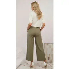 LIKE SHOP - Pantalón Mujer Texturizado Pierna Ancha Tela Elasticada 30002