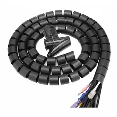 GENERICO - Organizador De Cables En Espiral Diámetro 22mm 2.5 Metros Negro