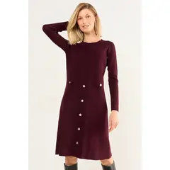 MA GRIFFE - Vestido Tejido Mujer Burdeos Magriffe