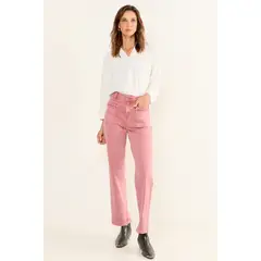 MA GRIFFE - Jeans Wide Mujer Rosa Magriffe