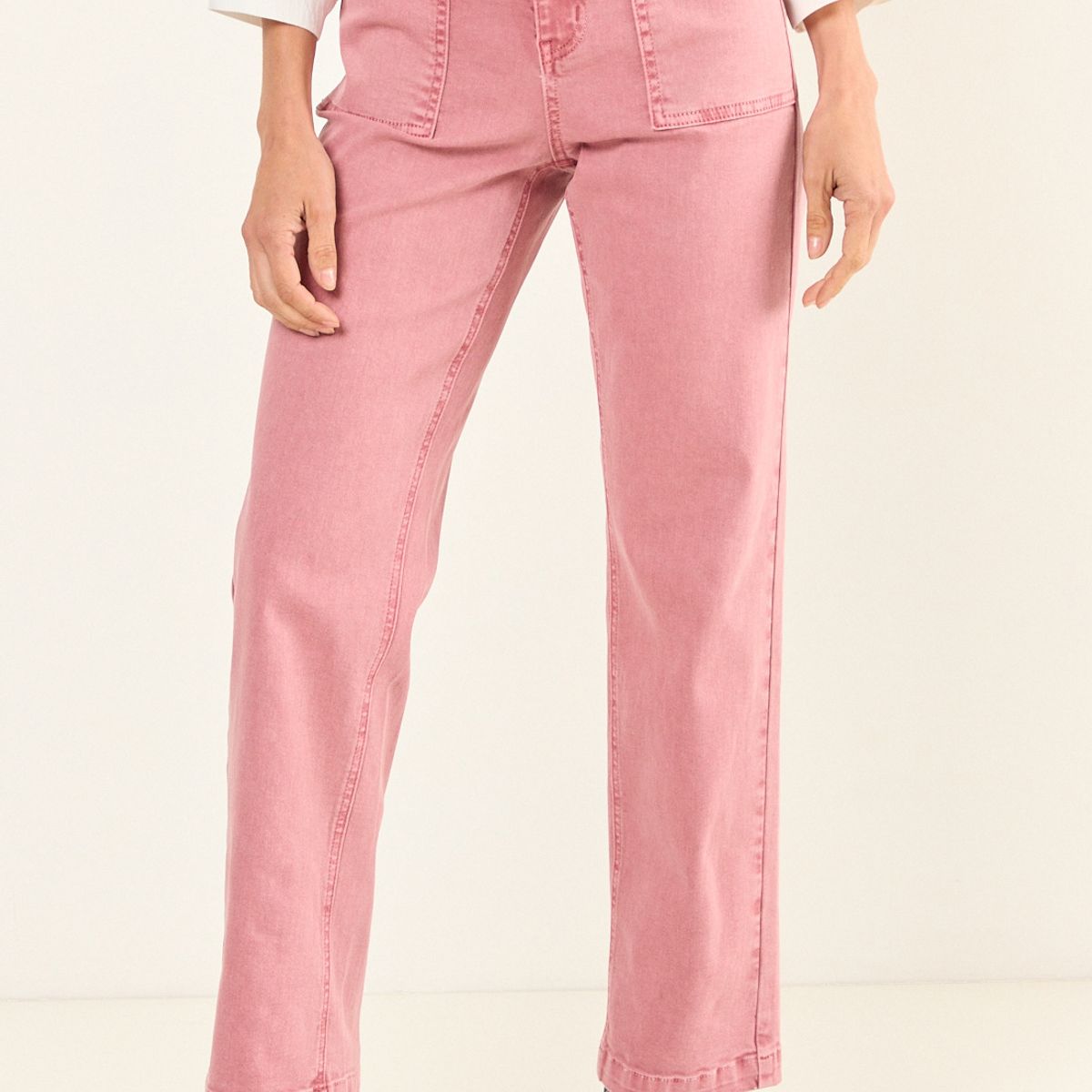 MA GRIFFE - Jeans Wide Mujer Rosa Magriffe