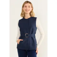 MA GRIFFE - Tapado Liso Mujer Azul Magriffe