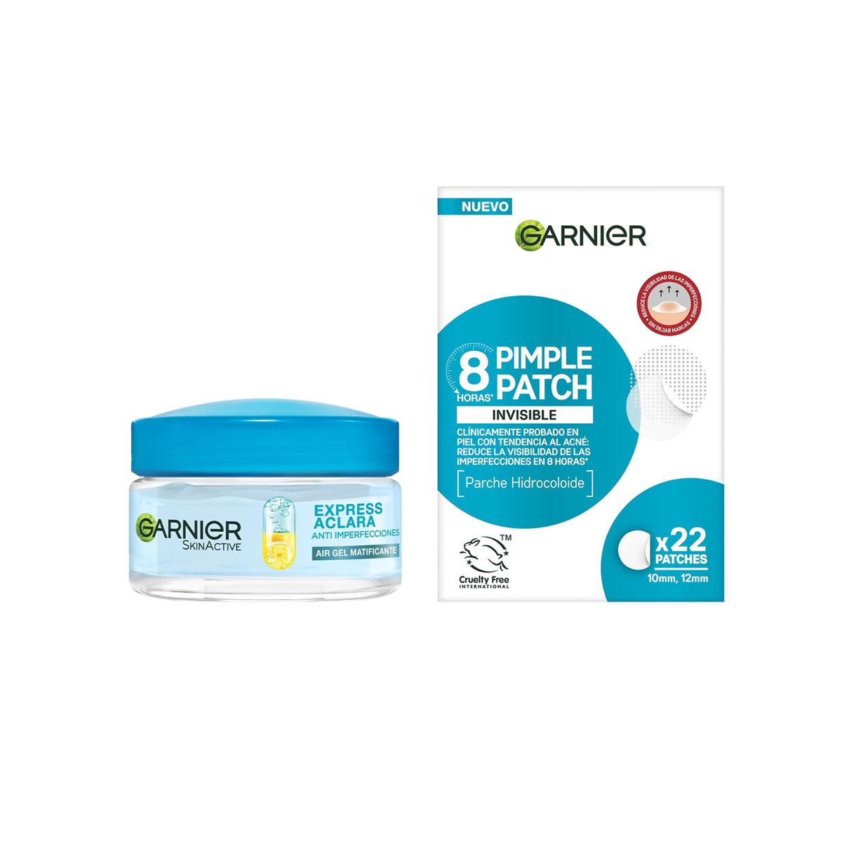 GARNIER - Dúo Anti-Acné Garnier Pure Active Pimple Patch + Gel Matificante Ácido Salicílico