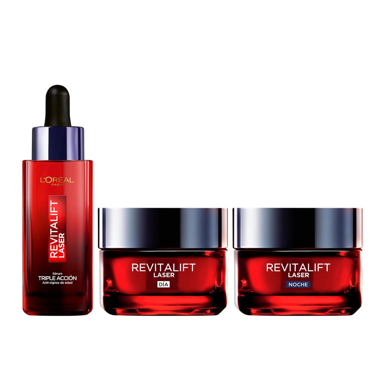 LOREAL PARIS - Rutina Antiedad L'Oréal Paris Revitalift Laser Sérum + Crema Día + Noche Pro-Retinol