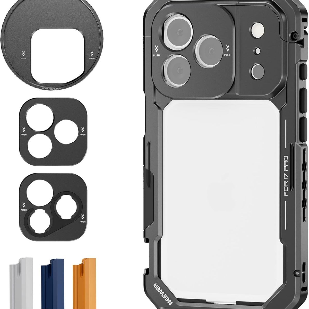 NEEWER - Jaula Rig Vlog Video Cage Para iPhone 17 Pro  Carcasa de aleación de aluminio /  No Para 17 Pro Max