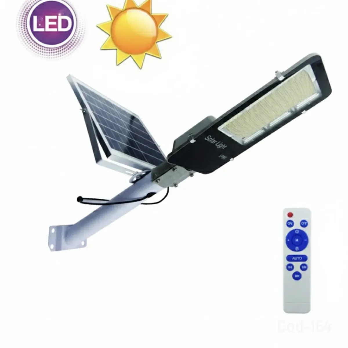 GENERICO - Foco Solar C/ Brazo De 1500 W 1216 Led C/ Una Placa De Metal Negro Blanco Cálido
