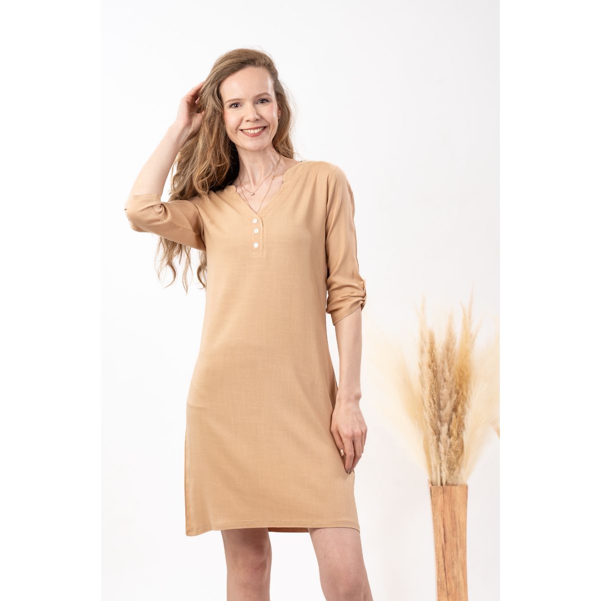 MAGENTA WOMAN - Vestido 19 Lino Beige