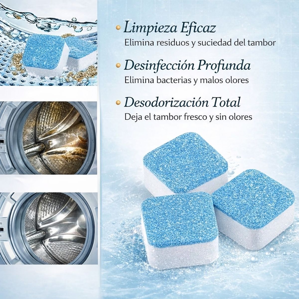 MOVI - Set 12 Pastillas Limpiadoras para Lavadora