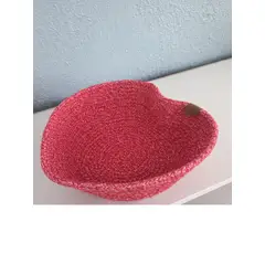 DECORACION CREATIVA - Panera Corazon Artesanal - Cordón de Algodón Peruano