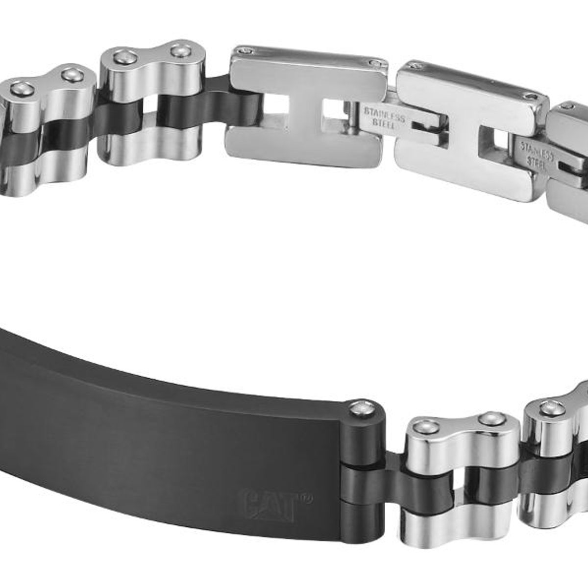 CAT - Pulsera de Hombre Cat J018B00112 Negro-Plateado