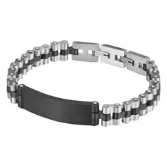 CAT - Pulsera de Hombre J018B00112 Negro-Plateado