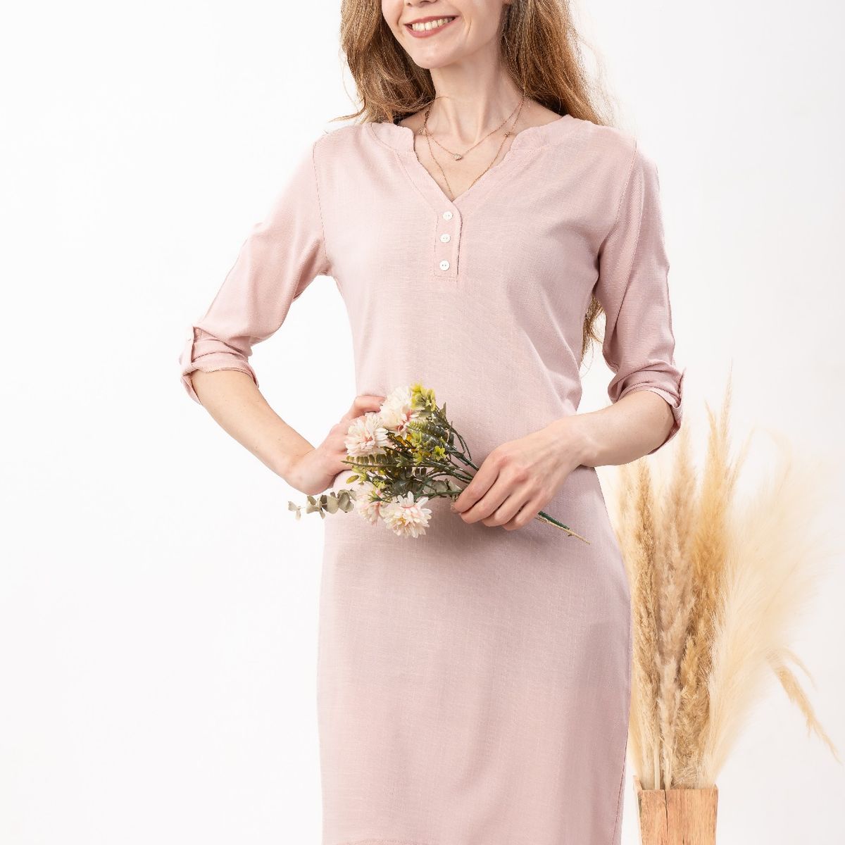 MAGENTA WOMAN - Vestido 19 Lino Rosa