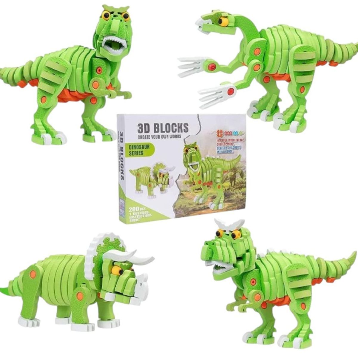GENERICO - Bloques Armables 3d Dinosaurio 104 Piezas