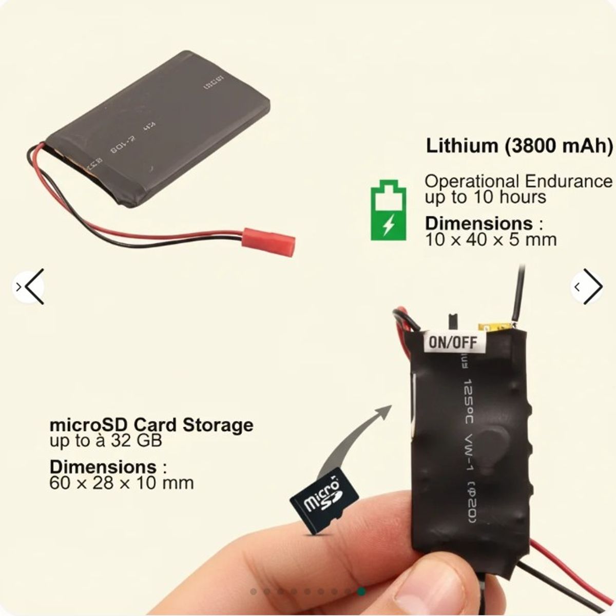 GEN - Cámara Espía Full Hd Botón Batería Larga Duración 12h Negro