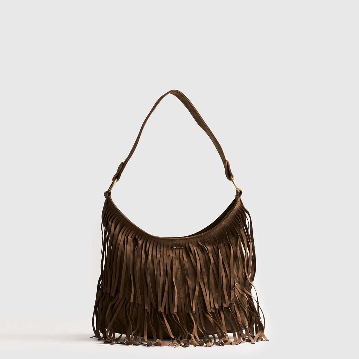 LOUNGE - Cartera De Hombro Medialuna Flecos Boho LOUNGE