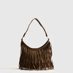 LOUNGE - Cartera De Hombro Mujer Medialuna Flecos