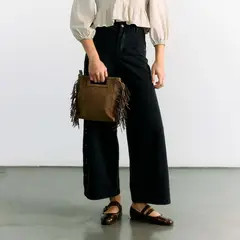 LOUNGE - Cartera De Hombro Mujer Cuadrada Flecos