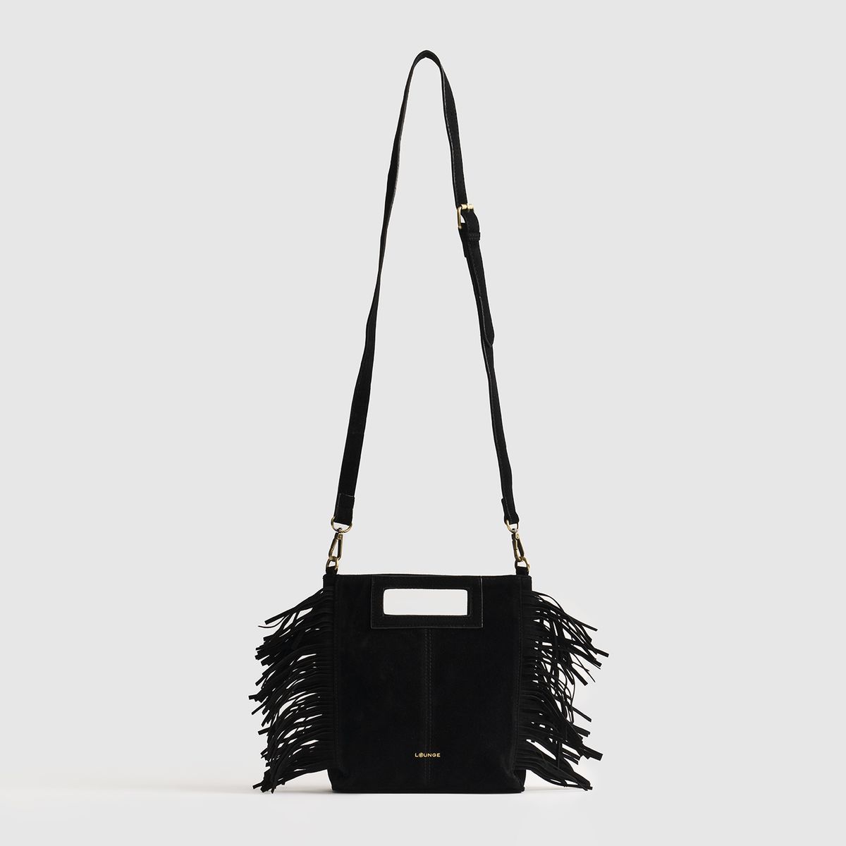 LOUNGE - Cartera De Hombro Cuadrada Flecos Boho LOUNGE