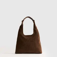 LOUNGE - Cartera De Hombro Mujer Medialuna Tejida